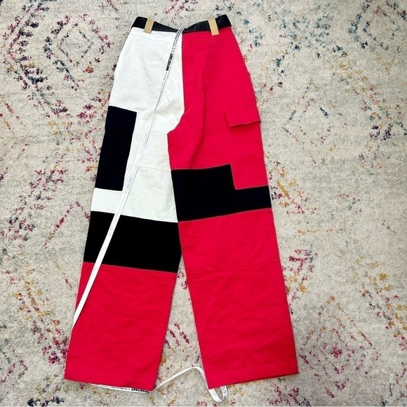 Mistress Rocks 'CHARM' Contrast Panel Utility Trousers in Red sz XS - Picture 5 of 5